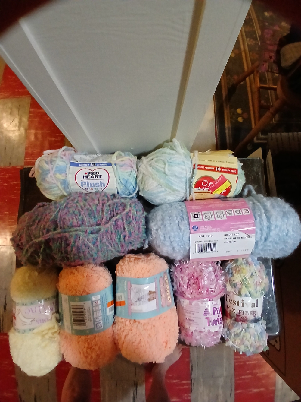 Assorted Plush & Novelty Yarn Bundle in Pastel Colors